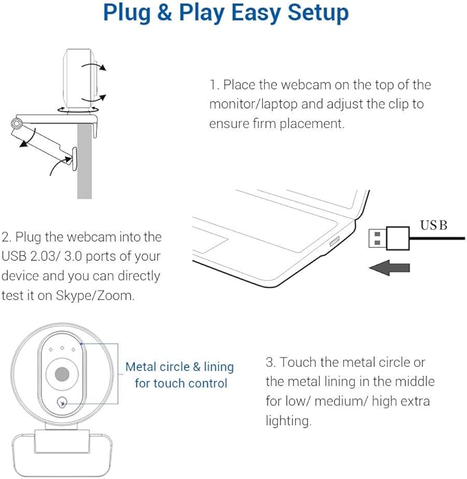 NexiGo N680E 1080P Webcam with Ring Light Privacy Cover and Dual Microphone Advanced Auto-Focus Adjustable Brightness Streaming Web Camera for Zoom Skype Facetime PC Mac Laptop Desktop (Renewed)