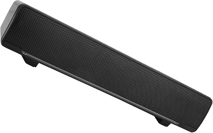 USB Powered Computer Speakers Wired 2.0 Sound Track PC Sound Bar 3W Bass Stereo Surround Mini Soundbar WBreathing Light for Tablets Desktop Laptop (Black)