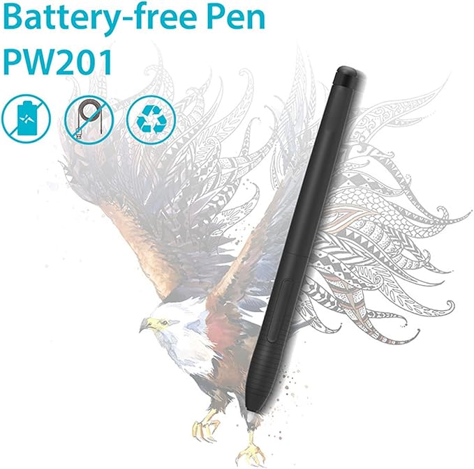 Battery Pen PW201 Portable Graphic Tablet Pen 5080LPI 4096 Pressure High Sensitivity Digital Tablet for HST640 H610PROV2 HC16