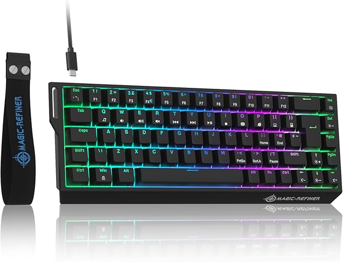 ZIYOU LANG X Magic-Refiner X68HE 8KHz Rapid Trigger Mechanical Gaming Keyboard60% WiredHall Effect Magnetic SwitchAdjustable ActuationRGB BacklitSnap Tap RGB Backlit for PC/Mac Black
