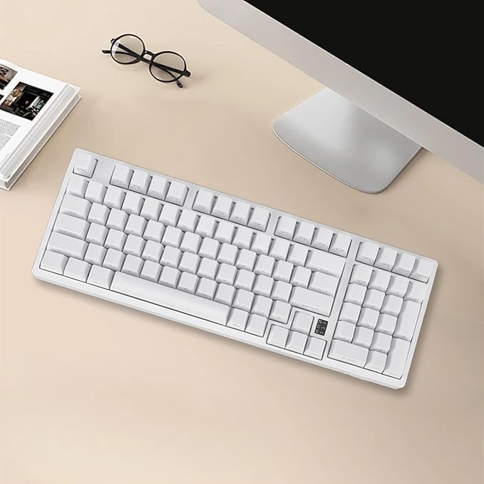 Zunate 98 Keys Mechanical Keyboard Linear Action Switch RGB Wire Less 2.4G Bluetooth 3.0 5.0 Type C Wired for Harmony OS Gaming Suitable for 10 Android and More