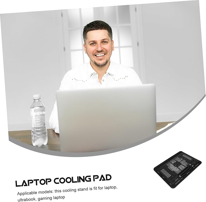 Ergonomic Laptop Cooling Pad with Silent LED Fans Ultra-Thin Computer Stand for Gaming and Office Laptops Quiet Cooler for Heat Dissipation