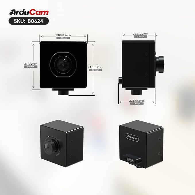 Arducam USB 3.0 Camera 3MP ISX031 120 dB HDR USB Camera Module 127°(D) Wide Angle UVC Webcam Built-in ISP LED Flicker Mitigation