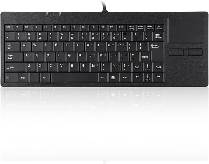K-818 86 Keys USB Wired Computer Keyboard With Built in Touchpad USB HUB Port Mechanical Structure Ergonomic Design Mute Ultra Thin Keyboard for Notebook Desk