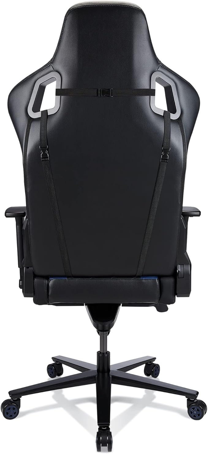 Realspace RS Gaming™ Davanti Vegan Leather High-Back Gaming Office Chair Black/Blue BIFMA Compliant