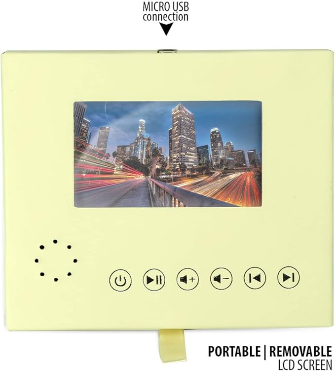 MusicBoxAttic Modern Hi Gloss 30 Note Burl Wood 3.6 LCD Video Jewelry Box - Four Seasons Spring