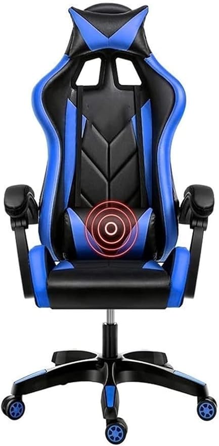 Gaming Chair Office Chairs E-Sports Chair Comter Chair Ergonomic Game Seat Work Swivel Chair Backrest Lift Chair (Color:Black Blue)