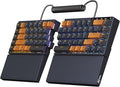 RK ROYAL KLUDGE RKS70 Ergonomic Split Keyboard Wireless PC Gaming Keyboard with Bluetooth/2.4G/Wired Hot Swappable Mechanical Keyboards w/Fixed Wrist Rest PBT Keycaps Tactile Switches Black