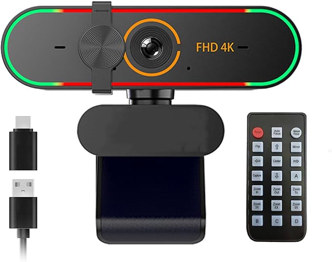 4K Webcam for ASUS ROG Swift PG278QR Monitorwith Microphone&amp Privacy Cover &amp Plug&ampPlayWorks Zoom/Teams/Skype/Google Meet