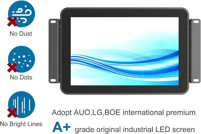 GreenTouch 10.1 Inch Open Frame Touchscreen Android All in one LCD Monitor PC - Industrial Touch Display - Built-in Speakers WiFi &amp BT RK3566 RAM 4G &amp ROM 32G - Front IK08/IP65