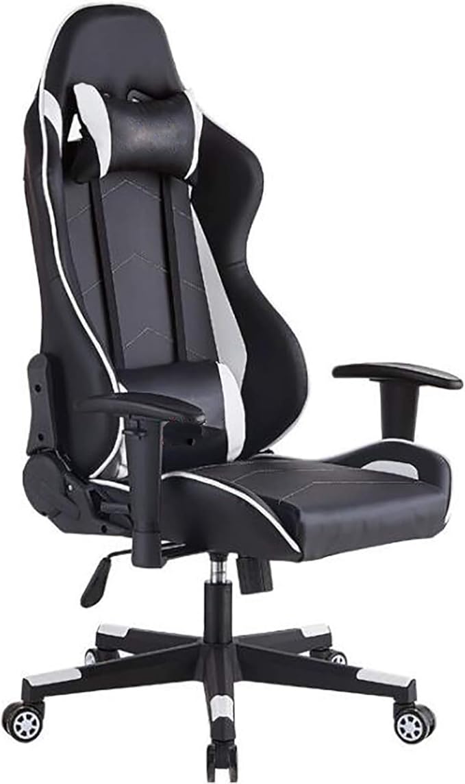 Office Chair Gaming Chair Computer Chair Racing Style Game Chair with Headrest and Lumbar PillowHigh Back Gaming ChairAndrgonomic Computer Chair E-Sports Swivel Chair PU Leather Gamer Chai