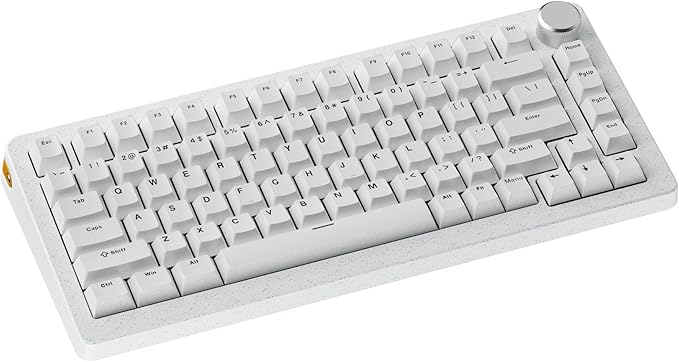 DrunkDeer A75 Pro Rapid Trigger Mechanical Gaming Keyboard HE Hall Effect Silent Magnetic Switch Adjustable Actuation PBT Keycap Cherry Profile RGB 75% 82Keys ANSI Wired with KnobWhite