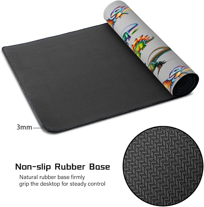 Cartoon Animal Dinosaur Large Mouse Pad Gaming Mousepad Desk Mat for Desktop Computer Keyboard Waterproof Mouse Mat Desk Pad with Non-Slip Base for Game School Office Home 35.4 x 15.7