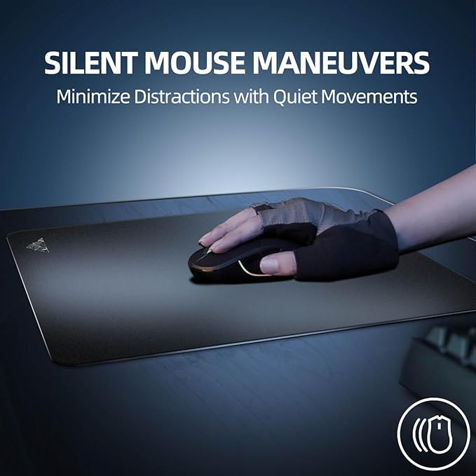 Lovicool Glass Gaming Mouse PadUltra-Smooth Surface Noise-Reducing DesignImpact &amp Scratch Resistant9H Tempered Glass Gaming Mouse Mat15.7 x 17.7 inches-Black