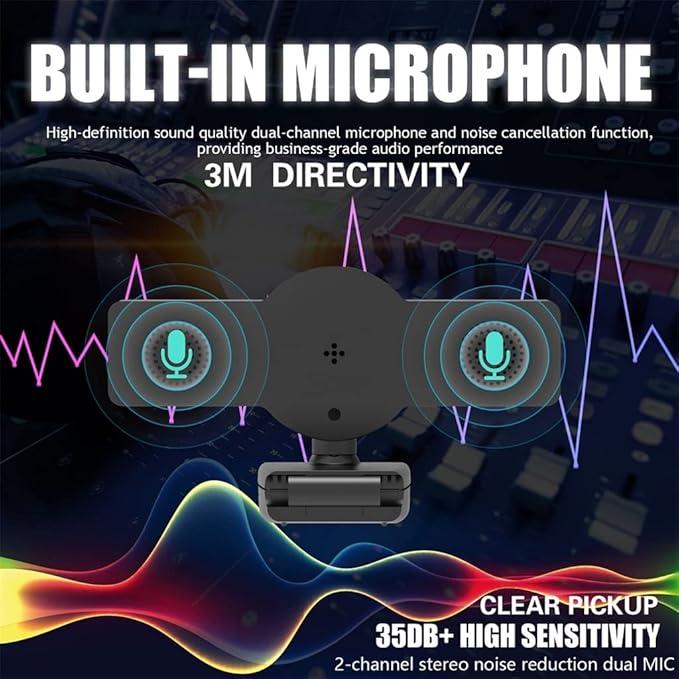 Webcam 4K 8K Full Autofocus Web Camera with LED Fill Light Laptop Desktop for Video Conference