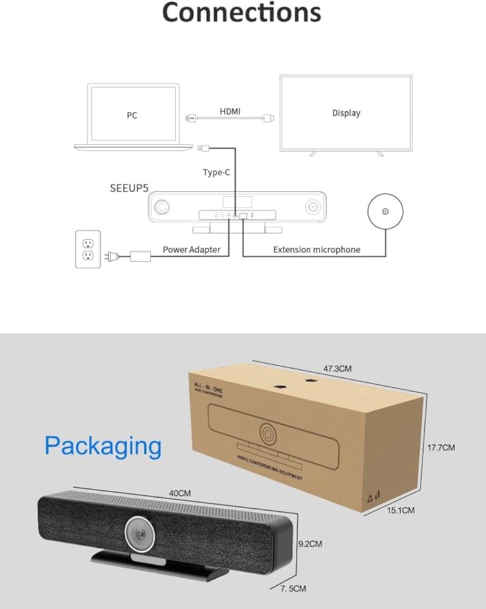 youyeetoo 4K Webcam ePTZ Video Conference Camera with Mircophone 116 Degree FOV 8mp AI Face Tracking Auto Zoom USB Plug-and-Play for Remote Conference/Online Education