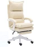 Katzowen Office Computer ChairComputer Chair Double-Padded Office Chair with Backrest Ergonomic Waist Support Footrest Game Chair Gift Pink (Color : Beige)
