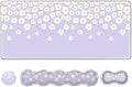 Desk Mat Gaming Mouse Pad Cute Desk Matt Keyboard Wrist Rest for Desktop Anti-Slip Mousepad w/Stitched Edges XXL Large Mouse Pad with Wrist Support for Desk Computer I Lavender Happy Flowers
