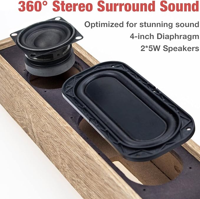 MICA Computer Speakers Wired Computer Sound Bar Wooden Mini Soundbar USB Powered PC Speakers for Desktop Monitor Laptop Tablet 3.5mm Aux Connection Yellow &amp Black (M30i)
