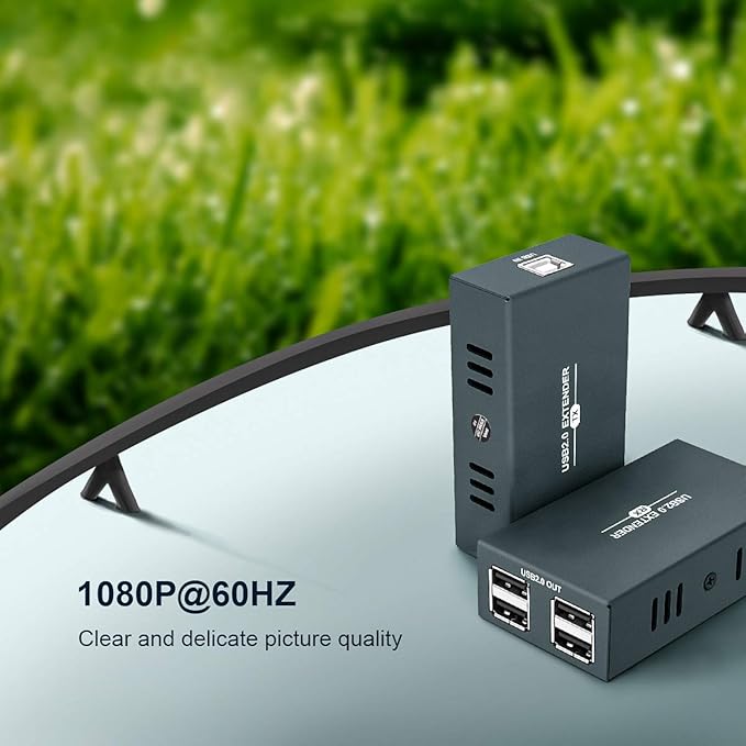 USB 2.0 Hub Extender Kit - 4 Hubs 165ft (50m) Up to Cat7 LAN Plug &amp Play No Driver Needed