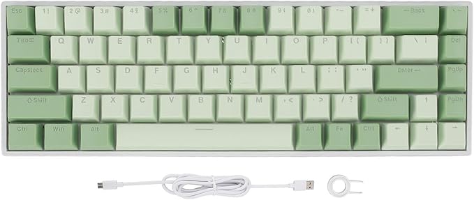 Bewinner RGB Mechanical Gaming Keyboard - 68 Keys 60% Mechanical Keyboard Matcha Theme Red Switch RGB Backlit USB Wired Keyboard for 2000 ME 7 8 10 for HarmonyOS