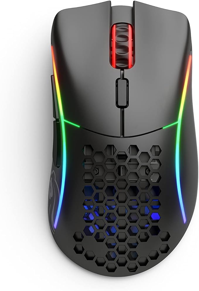 GLORIOUS Model D- (Minus) Wireless Gaming Mouse - 67g Superlight Honeycomb Design RGB Ergonomic Lag Free 2.4GHz Wireless Up to 71 Hours Battery - Matte Black