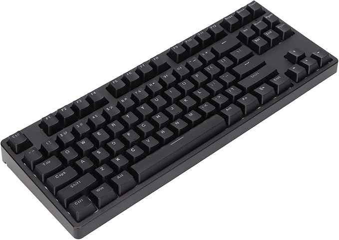 Gaming Keyboard Wired 87 Keys Ergonomic Computer Keyboard Type C Wired Mechanical Keyboard with Dye Sublimation Keycap for Home Office Gaming (Black)