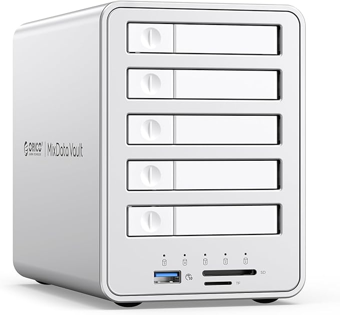 ORICO All-Flash 2.5-inch USB-C Docking Station with 5 Gbps Data Transfer Speed Compatible with 2.5'' SSD Featuring 10 Gbps Hub Expansion and Support for Up to 40 TB Storage Capacity – 8858RC3