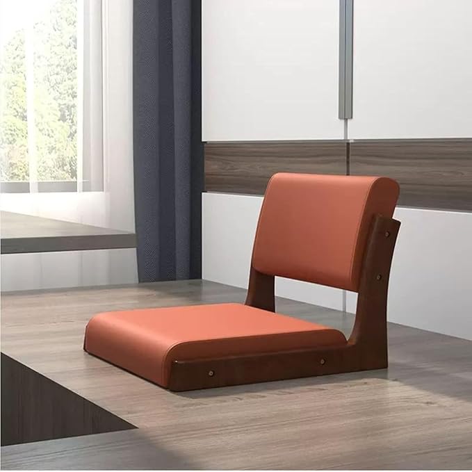 ELEFOCUS Living Room Legless Chair Floor Chair Timber Fabric Cushion Back Support Lazy Shop Bedroom 45X48X36CM(A)