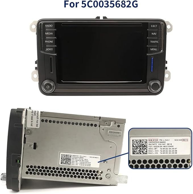 6.5 Touch LCD Screen for Volkswagen/Skoda MIB STD2 Navigation Compatible with TDO-WVGA0633F00045 684 200 Radio Display Replacement