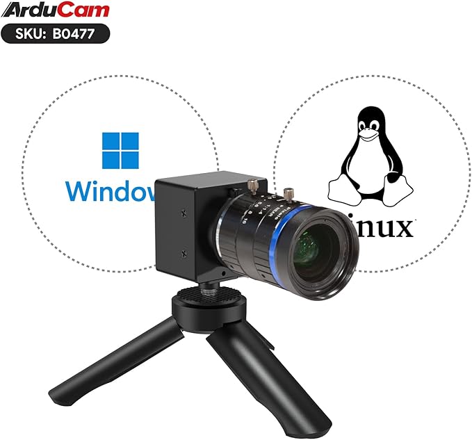 Arducam USB 3.0 Camera 120fps High-Speed Camera 20MP Webcam with 60°(D) 16mm C-Mount Lens and Metal Case Compatible with Windows and Linux OS