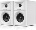 Sanyun SW203 4.0 Computer Speakers - 60W 4-Way DSP Control 3D Immersive Sound - 3 Carbon Fiber Woofer &amp 20mm Silk Dome Tweeter - 24bit DAC USB/Bluetooth 5.4/AUX - Studio-Grade Audio (Pair White)