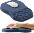 Ergonomic Slope Mouse Pad Wrist Support Wrist Rest Mousepad for Carpal Tunnel Pain Relief with Massage Bulge and Slow Rebound Memory Foam (12x8 inch Deep Blue)