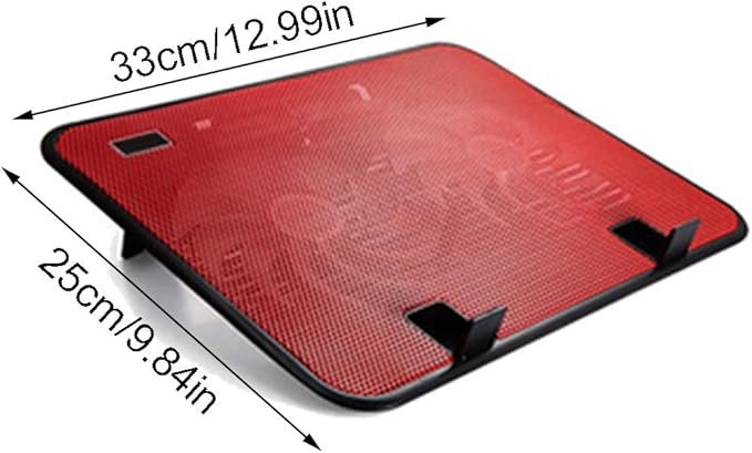 14 Inch Notebook Fan USB External Laptop Cooling Pad Stand Speed Silent Metal Panel Fan External Fan for Laptop Black