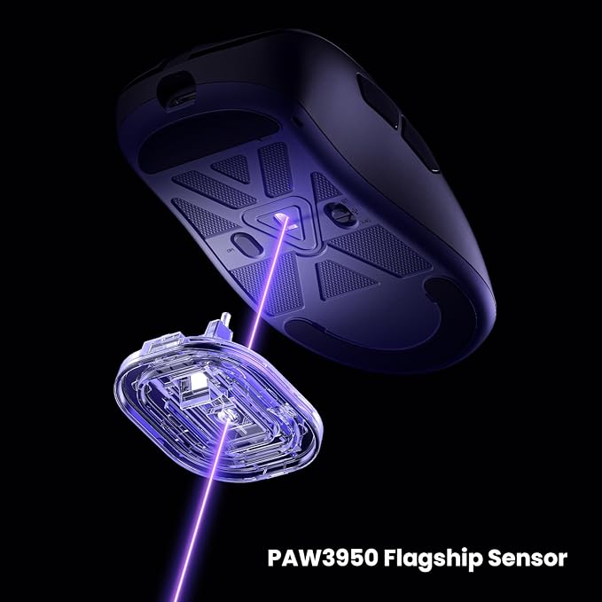 Akko Nest Wireless Gaming Mouse 8K Polling Rate with PAW 3950 Sensor 30000 DPI 49g LightweightOmron Mechanical Switches BT/2.4G/Wired Computer Mouse White