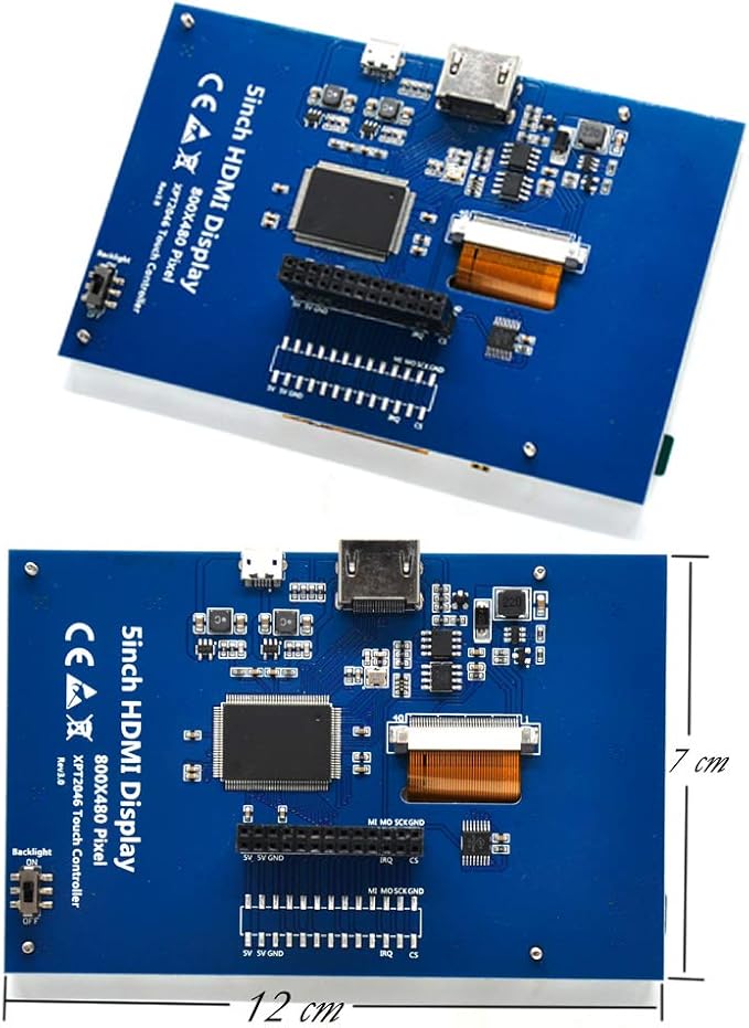 Padarsey 5 inch Touch Screen 800x480 TFT LCD Display HDMI Interface Supports Raspberry Pi 4 Black Banana Pi Windows 10 8 7