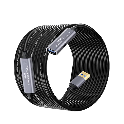 USB 3.0 Active Extension Cord Type A Male to Type A Female + Type C Port 5Gbps Data Transmission Cable USB Repeater with Signal Enhancer for USB Hub Playstation Printer Webcam (USB3.0-5M)