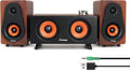 【2026 Update】 USB 2.1 Computer Speakers with Subwoofer 3.5mm/USB Input Pc Speakers with Subwoofer PC/Line-in/Bluetooth Modes Stereo Sound Ideal for Desktops and Laptops
