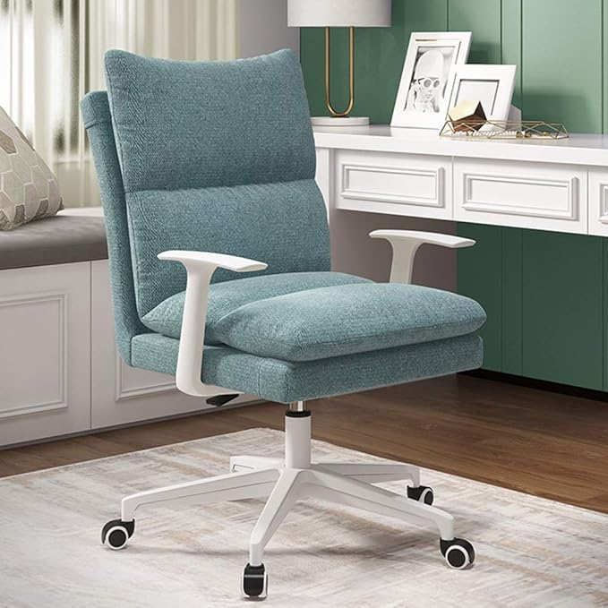 Katzowen Office Computer ChairHome Leisure Computer Chair Comfortable backrest Removable Soft Bag and armrest Gaming Chair Not tiltable Heavy Nylon feet Load-Bearing 120kg (Color : Blue)