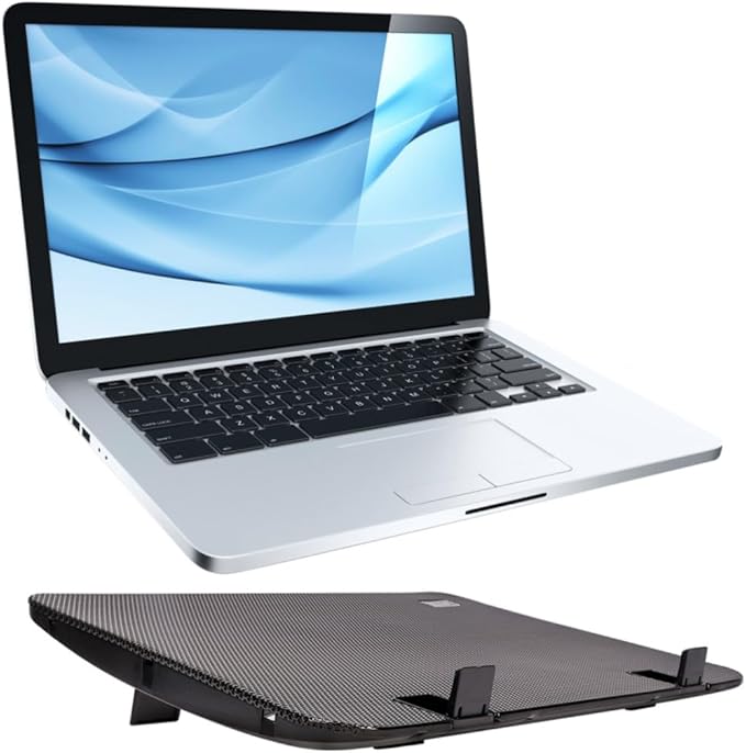 6 Inch Laptop Cooling Stand with Variable Speed Ventilator Heat Dissipation Notebook Holder for Gaming and Office Use Black Notebook Cooling Support Pad