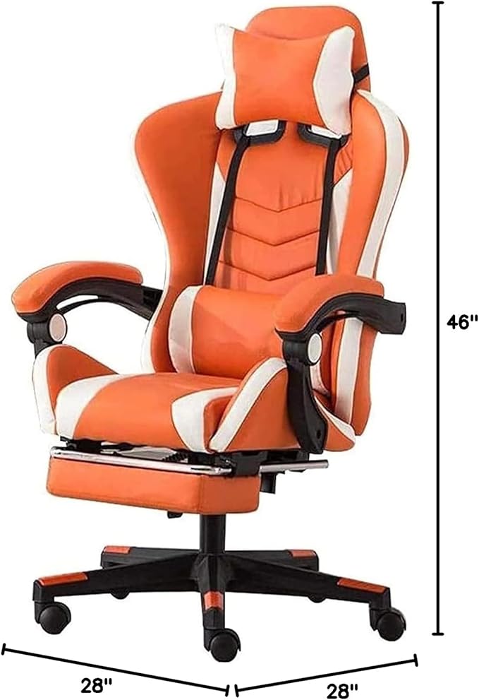 Office Chair Office Chair for HomeComfortable Lift Swivel Chair Office Chair E-Sports ChairHigh Back Gaming Chair Adjustable Office Chair with Footrest Computer Chair Kneeling ChairOrange Chair