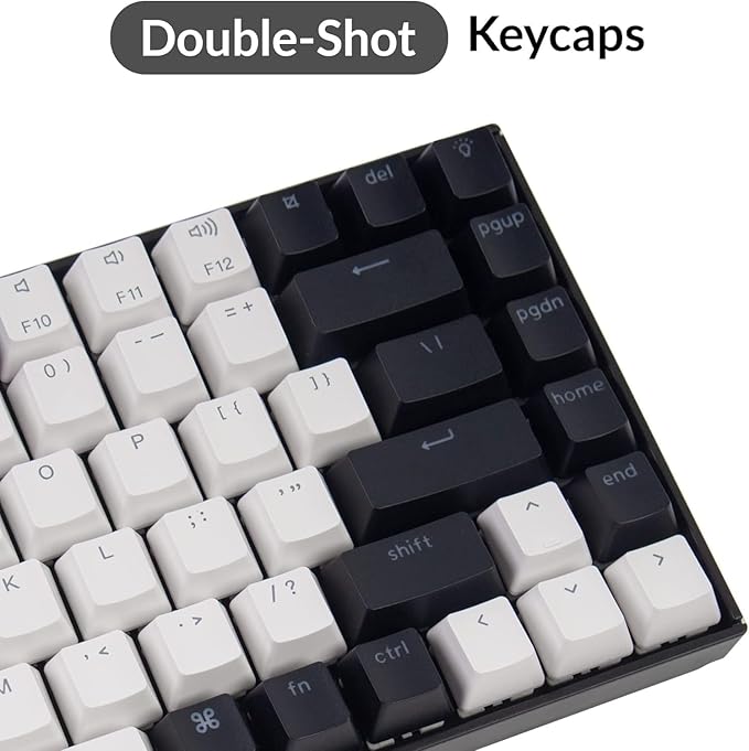 Keychron K2 75% Layout 84 Keys Hot-swappable Bluetooth Wireless/USB Wired Mechanical Keyboard for Mac with Super Brown Switch/Double-Shot Keycaps/White LED Backlit for Windows Version 2