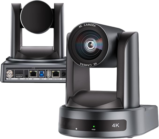 Conference NDI PTZ Camera System with 10X Optical Zoom | 4K 30fps HDMI USB SDI LAN(POE) Webcam for Church Streaming Online Video Conference| Compatible with Zoom OBS (JS510USH4K)