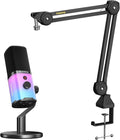 MAONO Dynamic Microphone Boom Arm Kit: Noise Cancellation Mic Bundle for Gaming Podcast Studio Streaming Recording Vocal PD100X+BA37
