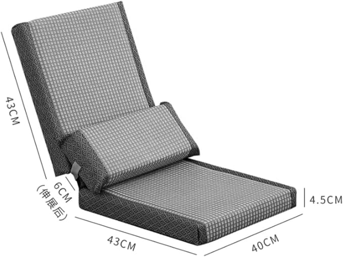Aimeryup Hotel Legless Chair Wooden Foldable Adjustable Height Fabric Cushion Lazy Living Room Sofa 40X43X43CM(Size:40X43X43CMColor:B)
