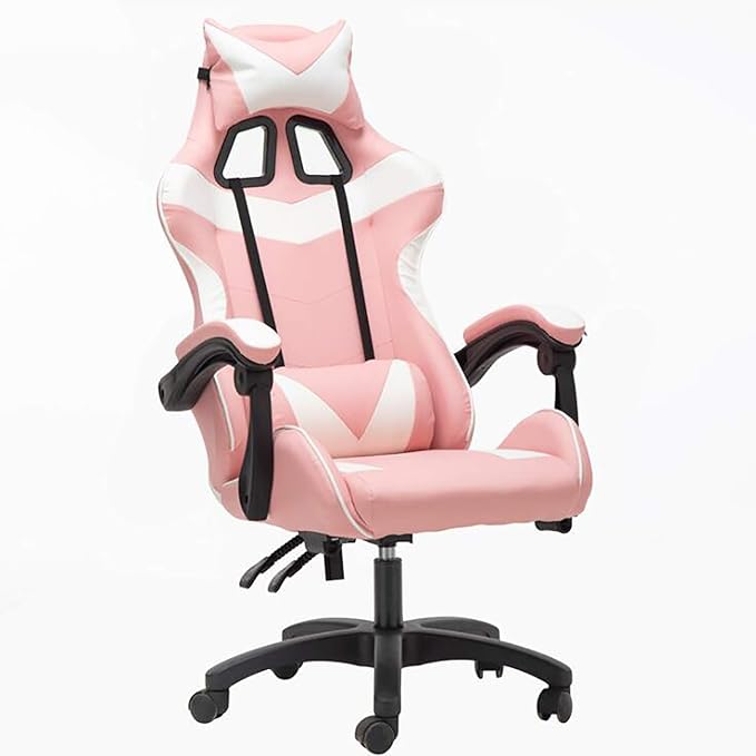 Office Chair Gaming Chair Computer Chair Andrgonomic Swivel Computer Chair with Headrest FootrestHigh Back Gaming Chair Racing Game ChairHeight Adjustable Gamer Chair PU Leather Office Cha