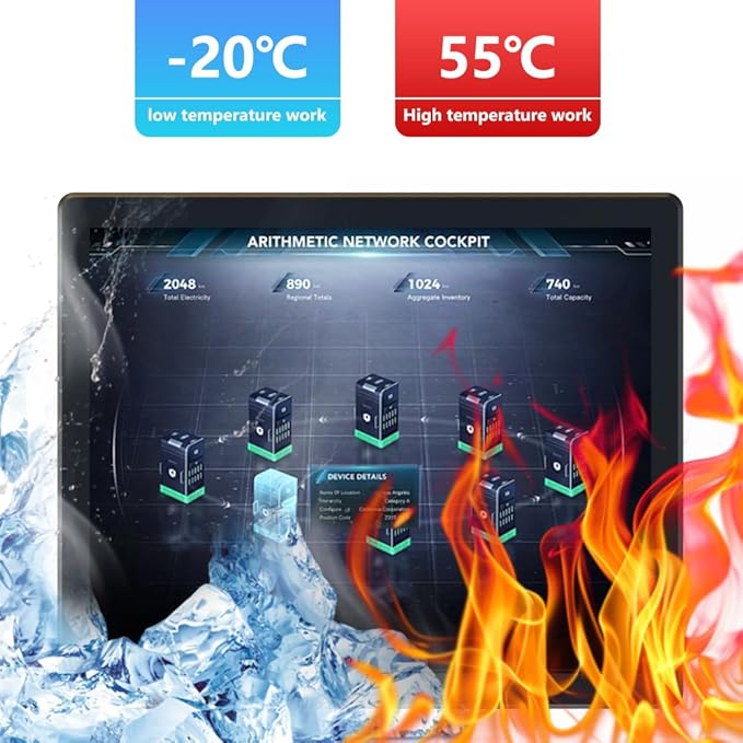 YEYO 15.0 Industrial Computer Touch Screen 10 Point Touch Industrial Computer Resolution 1024 * 768 450nit RJ45*2 USB*4 com*2 HD*1 WiFi+BT(J6412/8+128)