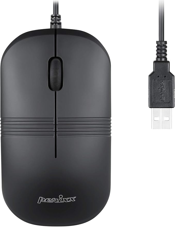 Perixx PERIMICE-503B Wired Optical Washable Mouse Black (11419)