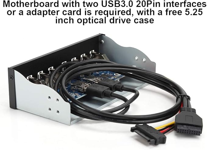 USB3.0 8-Port Optical Drive Front Panel19Pin 8-Port Hub Optical Drive Expansion Pc Computer Front Panel Adapter5.25 Inch Optical Drive Box Provided of