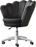 Gaming Chair Velvet Leisure Sofa Office Chair Adjustable Height Padded Seat with Casters for Teens Adults Bedroom Study Room (Color : Grey)